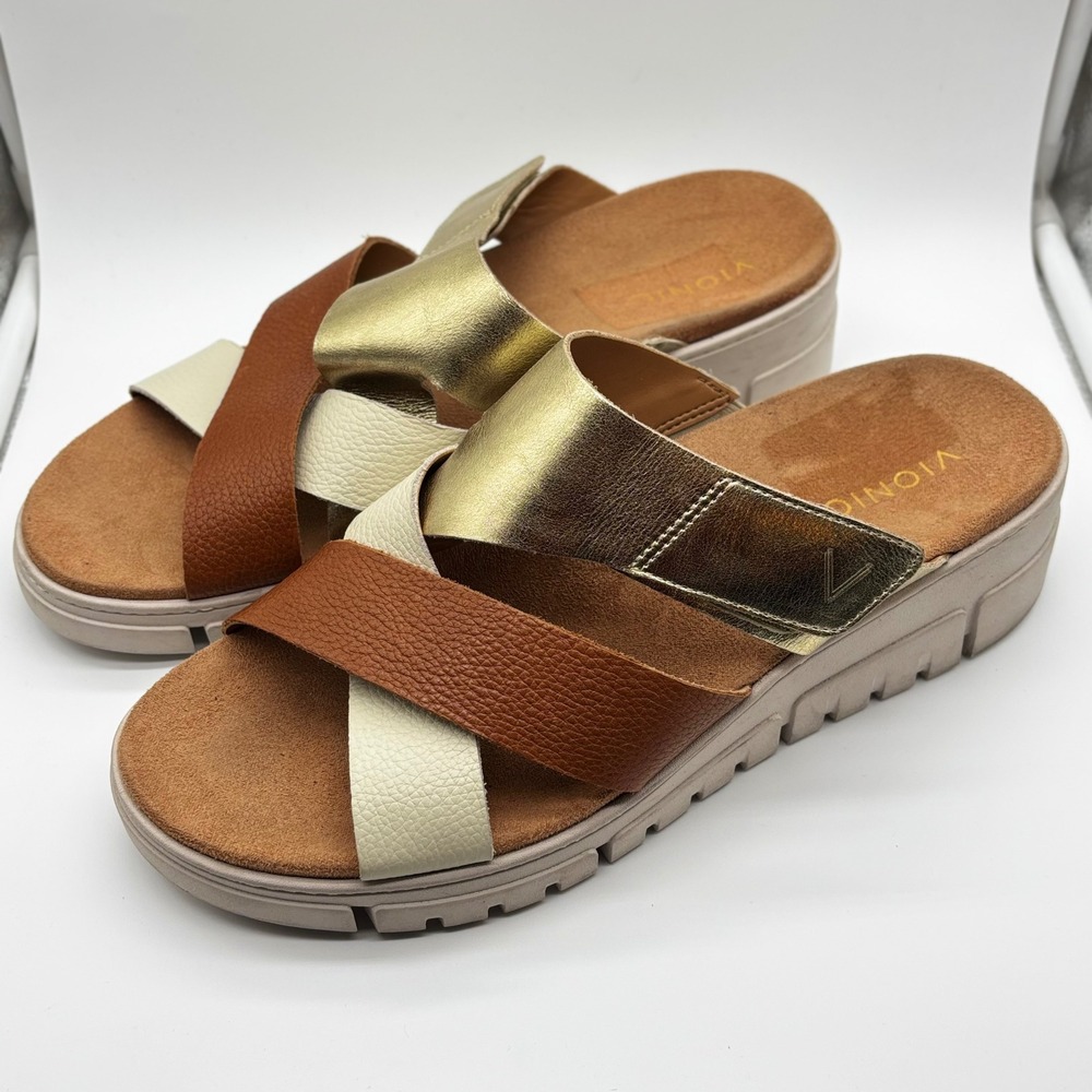 Vionic Uptown Sunset Wedge Slide Sandals US 13 Boho Luxe Euro Comfort EU 45 - Picture 3 of 7